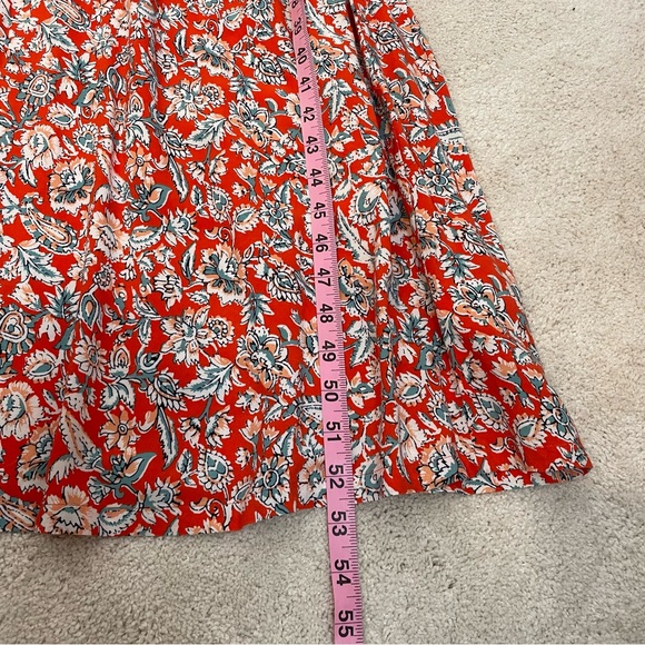 Old Navy Floral Paisley Smocked Midi Dress M Red White Blue Spaghetti Strap NWT - Picture 10 of 13
